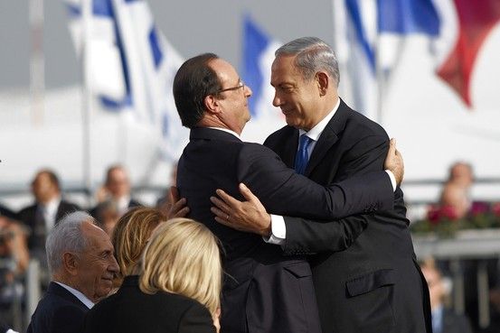 Benjamin Netanyahu and François Gérard Georges Nicolas Hollande