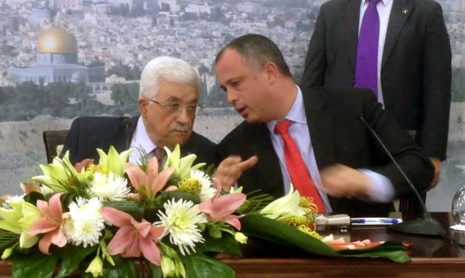 Mahmoud Abbas and Yehiel Bar