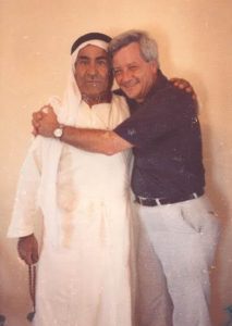 Arnold Baskin and his friend Abu Ali Abu Zghair in Kafr Kara in 1979.