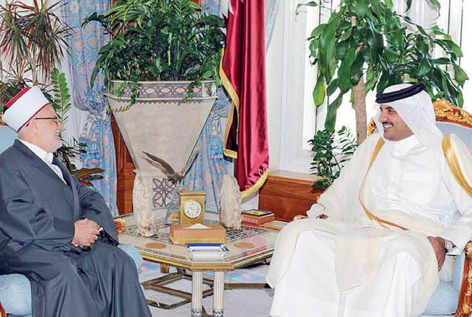 Emir His Highness Sheikh Tamim bin Hamad al Thani with Hatem Mohammed Abdul Qader Eid