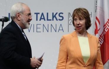 Iranian FM Mohammad Javad Zarif (L) and EE foreign policy chief Catherine Ashton at nuclear talks in Vienna March 19, 2014. Photo: REUTERS