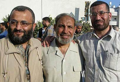 Ahmed Jabari, Mahmoud al-Zahar and Raad Saad