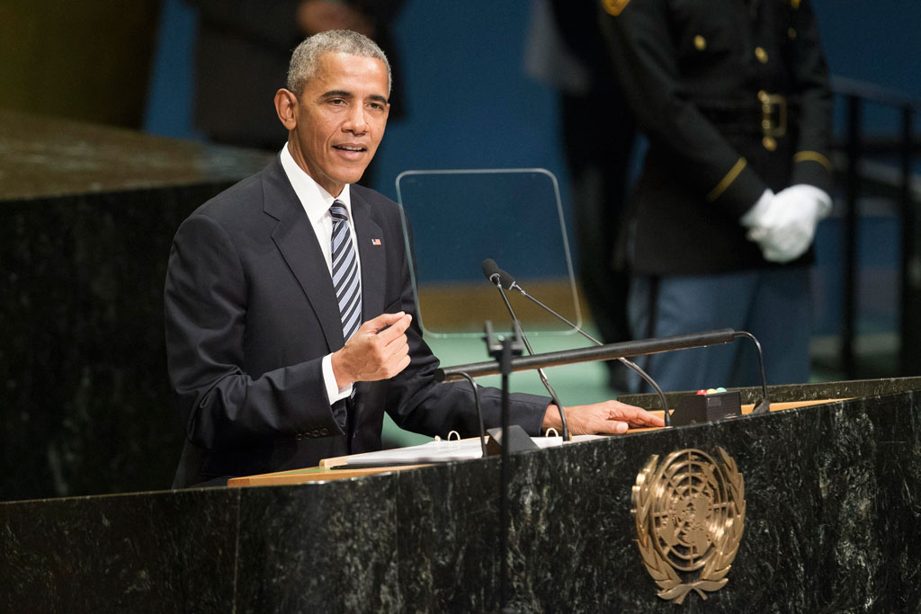 US President Barack Obama addresses the general debate of the General Assembly’s seventy-first session. UN Photo/Manuel Elias