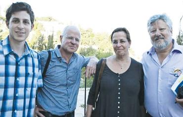 Gilad, Noam and Aviva Shalit with Gershon Baskin